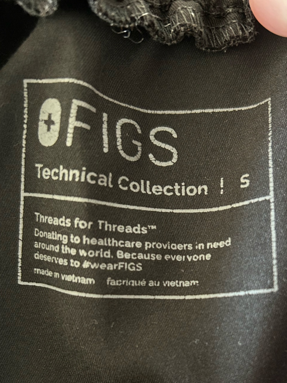 FIGS black technical collection pants sz S - Picture 8 of 9